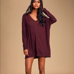 Lulu’s Estes Park Plum Purple Sweater Dress